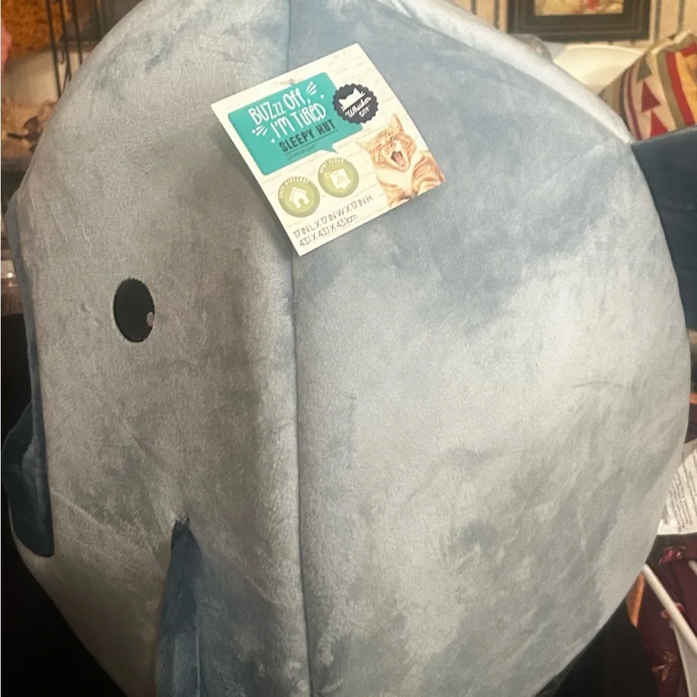 Plush Blue Fish Pet Bed
